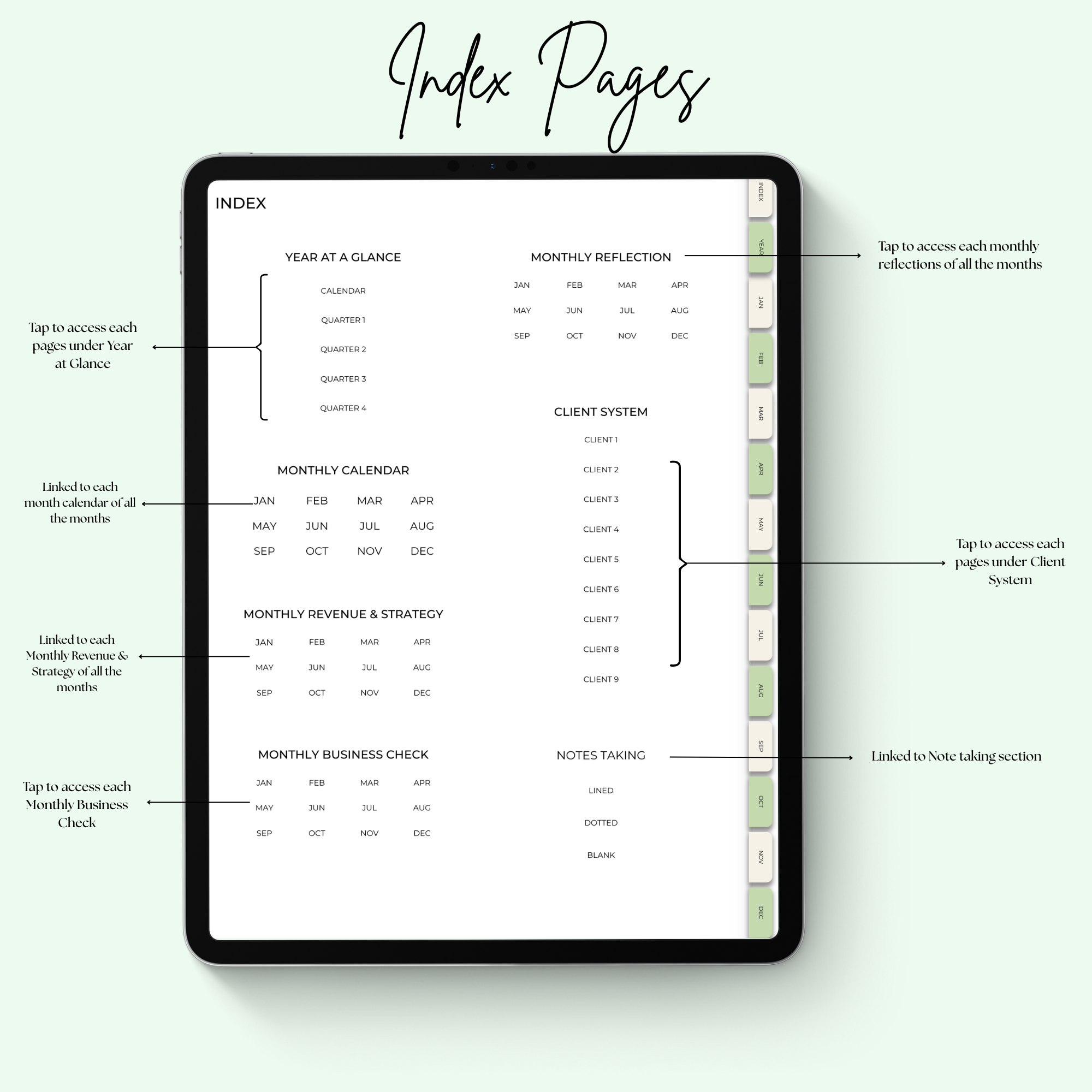 2026 Digital Planner for IPAD: The CEO Operating System & Client CRM (Goodnotes Template) – Image 5